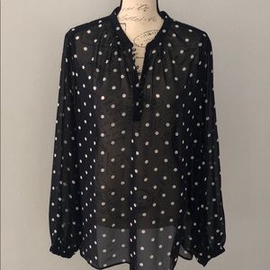 Banana republic sheer long polka dot